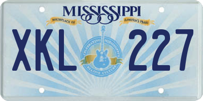 MS license plate XKL227