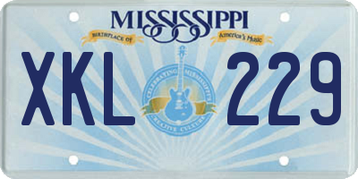 MS license plate XKL229