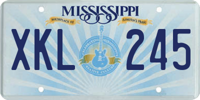 MS license plate XKL245