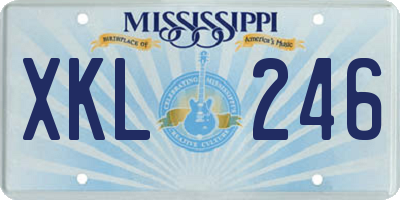 MS license plate XKL246