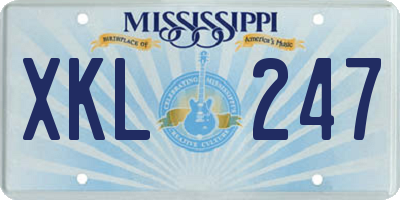 MS license plate XKL247