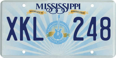 MS license plate XKL248