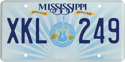 MS license plate XKL249