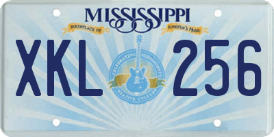 MS license plate XKL256