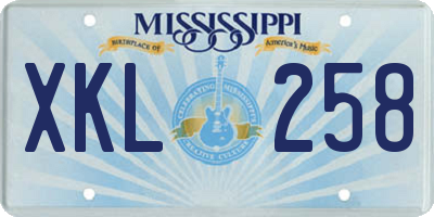 MS license plate XKL258