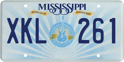 MS license plate XKL261