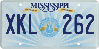 MS license plate XKL262
