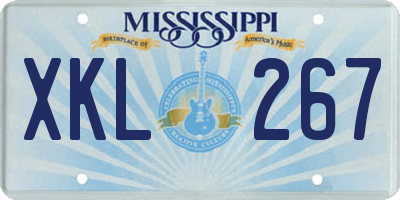 MS license plate XKL267