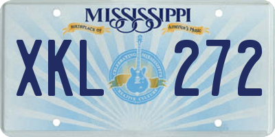MS license plate XKL272