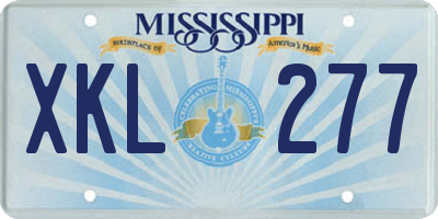 MS license plate XKL277