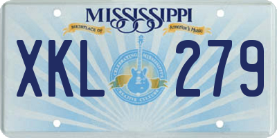 MS license plate XKL279