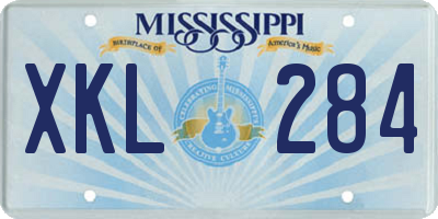MS license plate XKL284