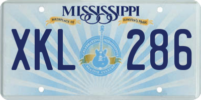 MS license plate XKL286