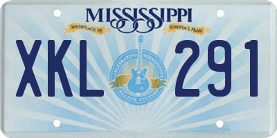 MS license plate XKL291