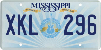 MS license plate XKL296