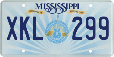 MS license plate XKL299