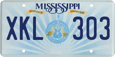 MS license plate XKL303