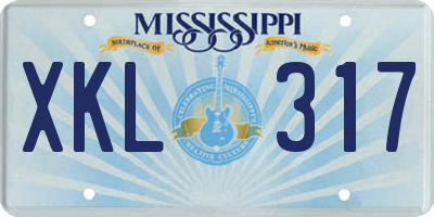 MS license plate XKL317