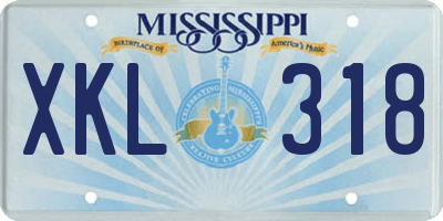 MS license plate XKL318