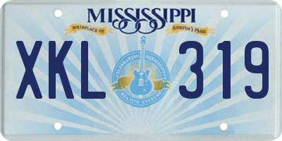 MS license plate XKL319