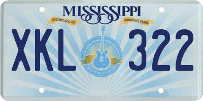 MS license plate XKL322