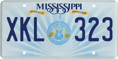 MS license plate XKL323