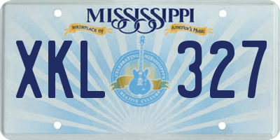 MS license plate XKL327