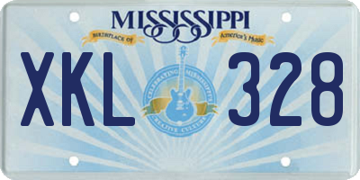 MS license plate XKL328