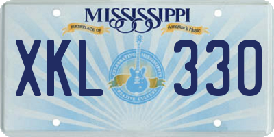 MS license plate XKL330