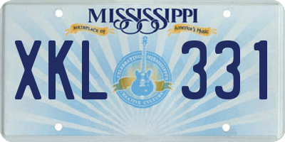 MS license plate XKL331