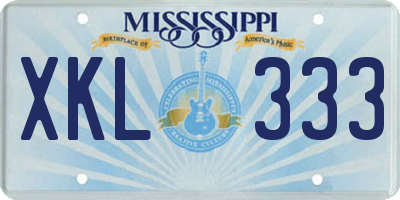 MS license plate XKL333