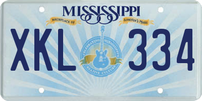 MS license plate XKL334