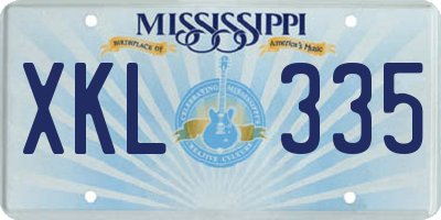 MS license plate XKL335