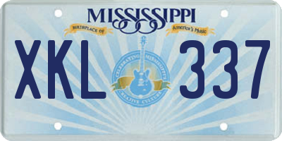 MS license plate XKL337