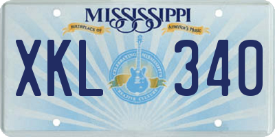 MS license plate XKL340