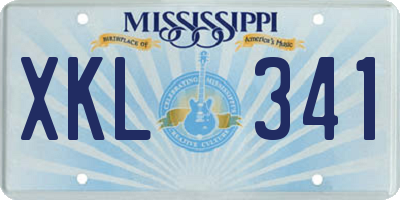 MS license plate XKL341