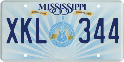 MS license plate XKL344