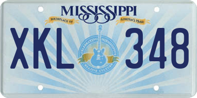 MS license plate XKL348