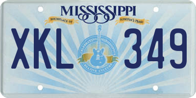 MS license plate XKL349