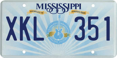 MS license plate XKL351