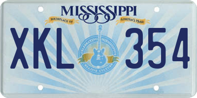 MS license plate XKL354