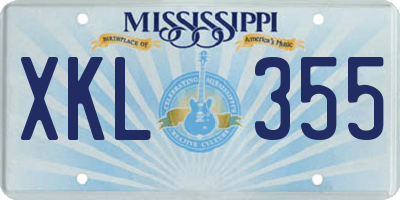 MS license plate XKL355