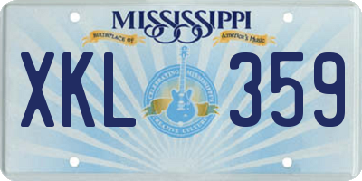 MS license plate XKL359