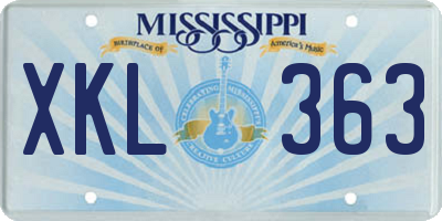 MS license plate XKL363