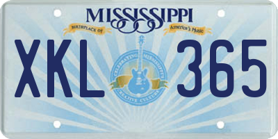 MS license plate XKL365