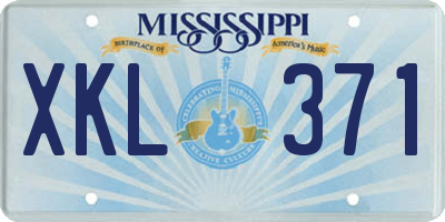 MS license plate XKL371