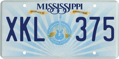 MS license plate XKL375