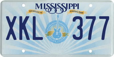 MS license plate XKL377