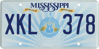 MS license plate XKL378