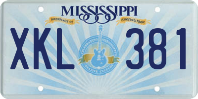MS license plate XKL381